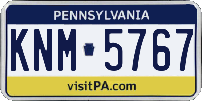 PA license plate KNM5767
