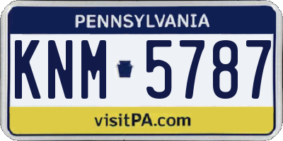 PA license plate KNM5787