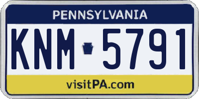 PA license plate KNM5791