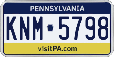 PA license plate KNM5798