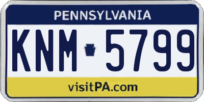 PA license plate KNM5799