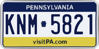 PA license plate KNM5821