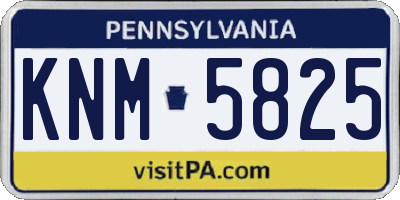 PA license plate KNM5825