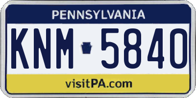 PA license plate KNM5840