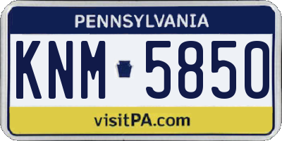 PA license plate KNM5850