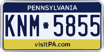 PA license plate KNM5855