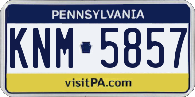 PA license plate KNM5857