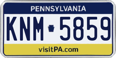 PA license plate KNM5859