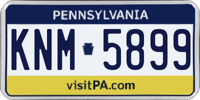 PA license plate KNM5899
