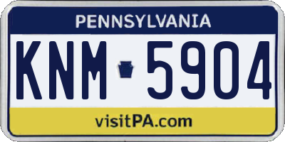 PA license plate KNM5904