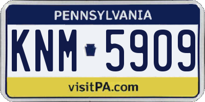PA license plate KNM5909