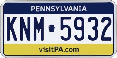 PA license plate KNM5932