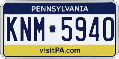 PA license plate KNM5940