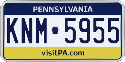 PA license plate KNM5955