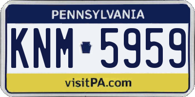 PA license plate KNM5959