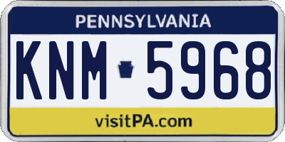 PA license plate KNM5968