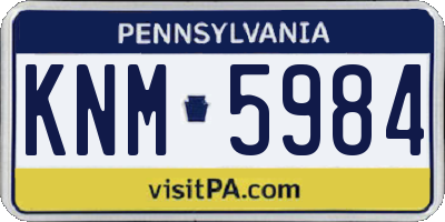PA license plate KNM5984