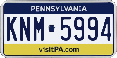 PA license plate KNM5994