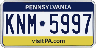 PA license plate KNM5997