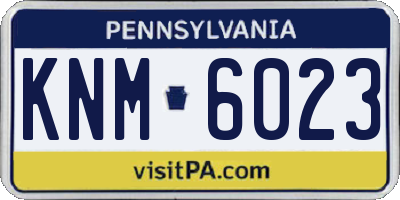 PA license plate KNM6023