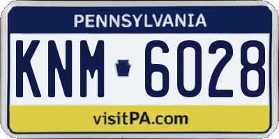 PA license plate KNM6028