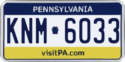 PA license plate KNM6033