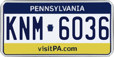 PA license plate KNM6036