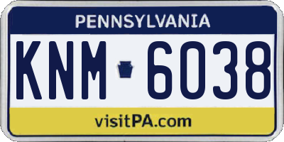 PA license plate KNM6038