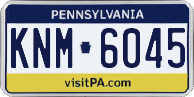PA license plate KNM6045