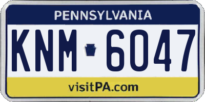 PA license plate KNM6047