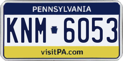 PA license plate KNM6053