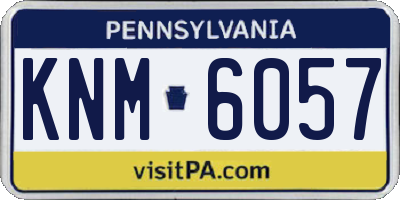 PA license plate KNM6057