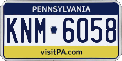 PA license plate KNM6058