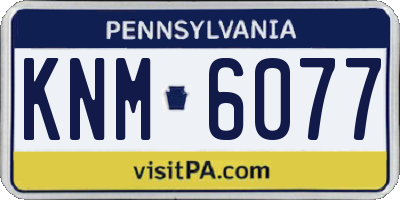 PA license plate KNM6077