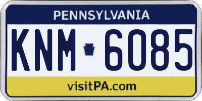 PA license plate KNM6085