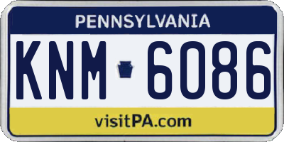 PA license plate KNM6086