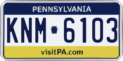 PA license plate KNM6103