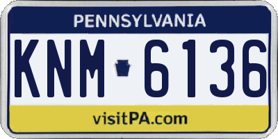 PA license plate KNM6136