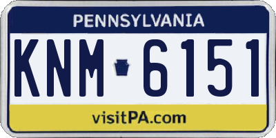 PA license plate KNM6151