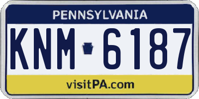 PA license plate KNM6187