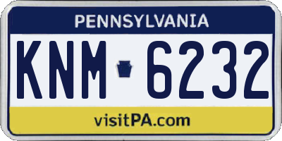PA license plate KNM6232