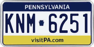 PA license plate KNM6251