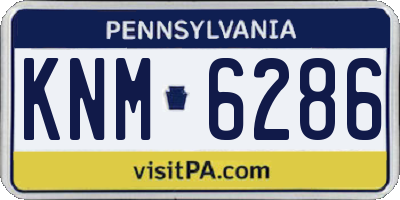 PA license plate KNM6286