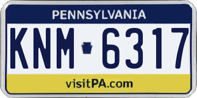 PA license plate KNM6317