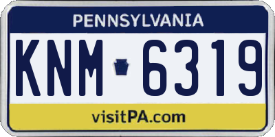 PA license plate KNM6319