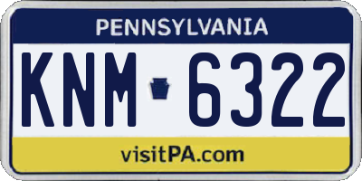 PA license plate KNM6322