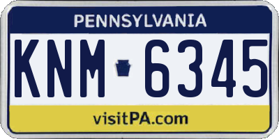 PA license plate KNM6345