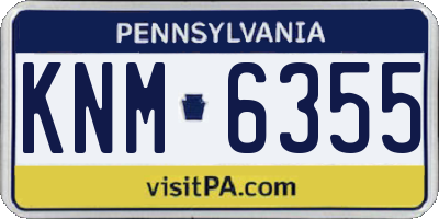 PA license plate KNM6355