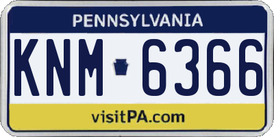 PA license plate KNM6366