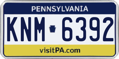 PA license plate KNM6392
